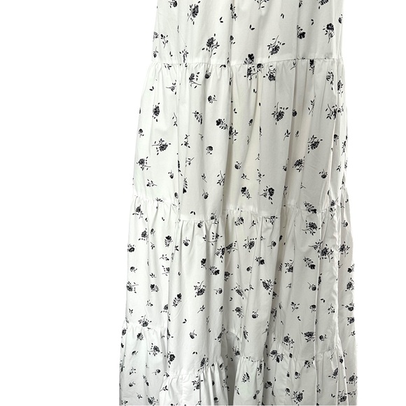 Banana Republic White Floral Cotton Sleeveless Trapeze Dress Size Small - Picture 7 of 13